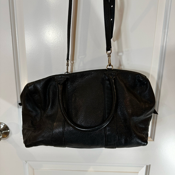 Tory Burch Black Leather Satchel Boston Bag - Picture 2 of 5